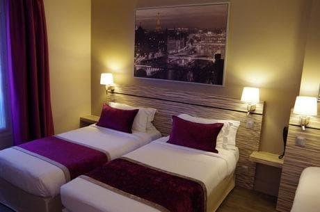 Namibia cheapboad furniture of hotel bedroom set by double bed with TV tables and Wardrobe cabinet
