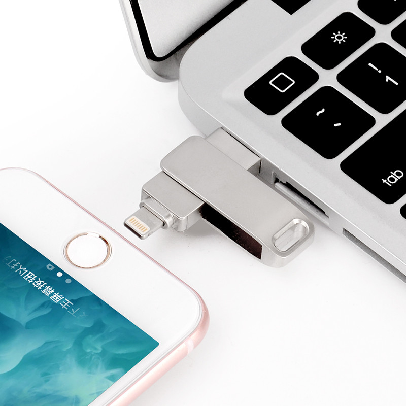 Подключатель iPhone 2 в одном Otg USB флэш-накопители 256 Гб