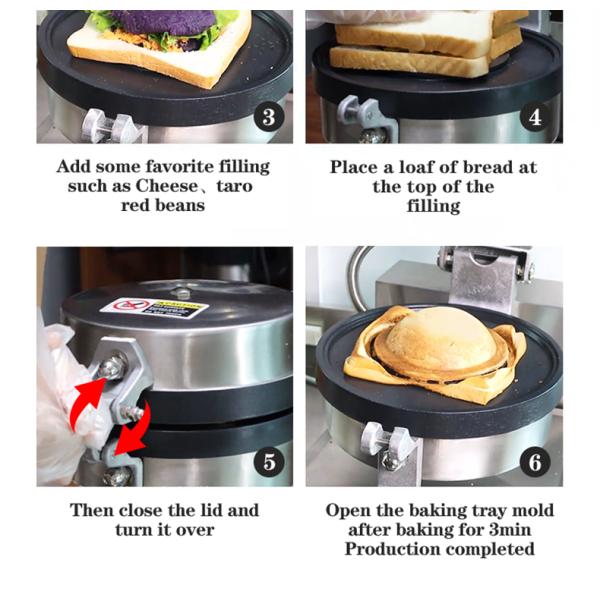 Электрический вафли-производитель НЛО из нержавеющей стали и регулируемый термостат для приготовления закусок