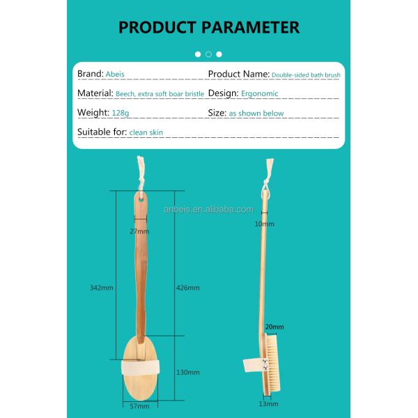 Bristle Sisal Custom Logo Wooden Shower Brush  For Exfoliation And Skin Care