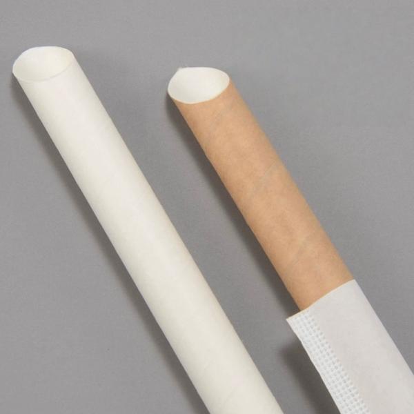 100% Biodegradable White Kraft Paper Straws Custom Logo Printing Single Paper Packaging