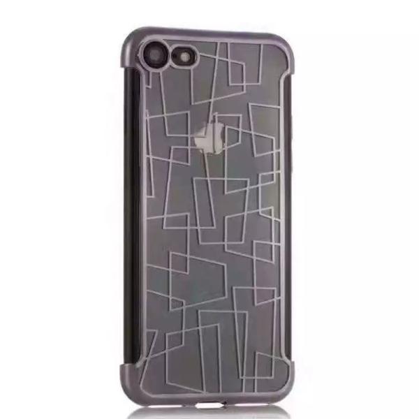 Soft Plating TPU Irregular Lines Back Cover Cell Phone Case For iPhone 7 6s Plus