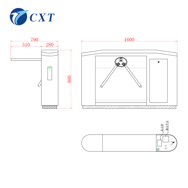 2.0mm Thickness Tripod Turnstile Gate with 5,000,000 Cycles MCBF and 24V Drive Voltage for Robust Access Control