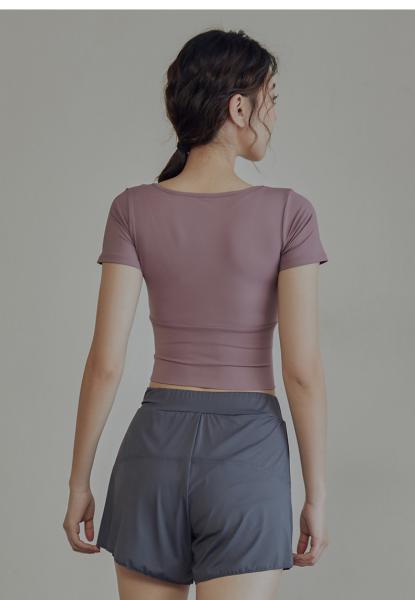 New Design Big Neck Short Sleeve Big Neck Crop Top T Shirts