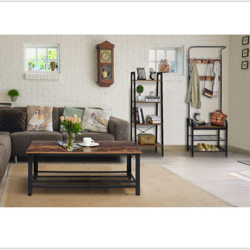 Simple Loft Style Center Table Furniture with Storage American Vintage Retro Design