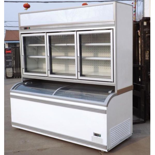 Commercial Combined Cooler Freezer with Auto Defrost Danfoss Compressor and LED Lighting for Restaurant Vegetable Display