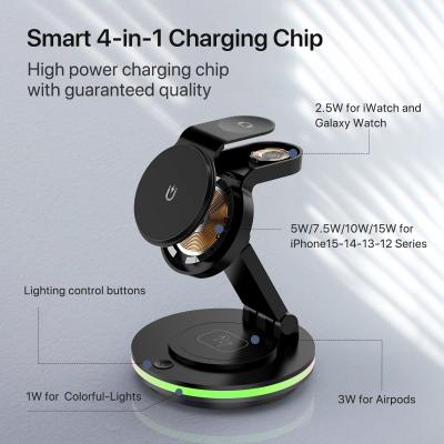 ABS PC 3 in 1 Foldable and Portable Magnetic Wireless Charger with Fast Charging