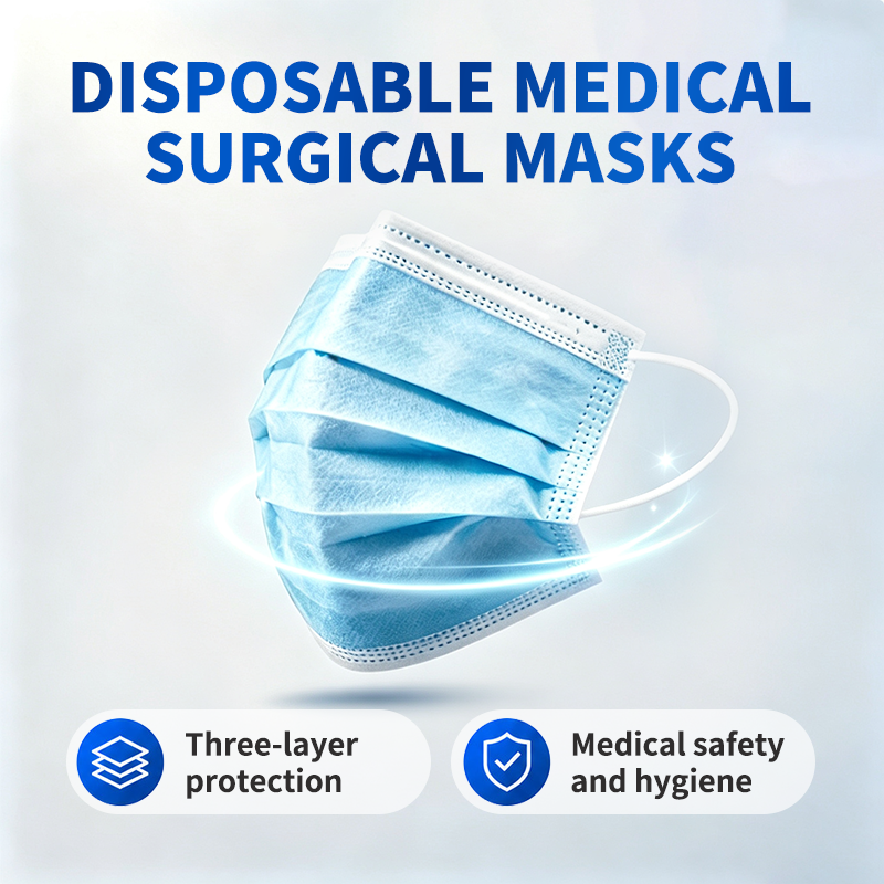 High Barrier Medical Surgical Face Mask Non-Woven Type IIR Fluid Shield Sterile Safety Mask ISO13485 CE Approved