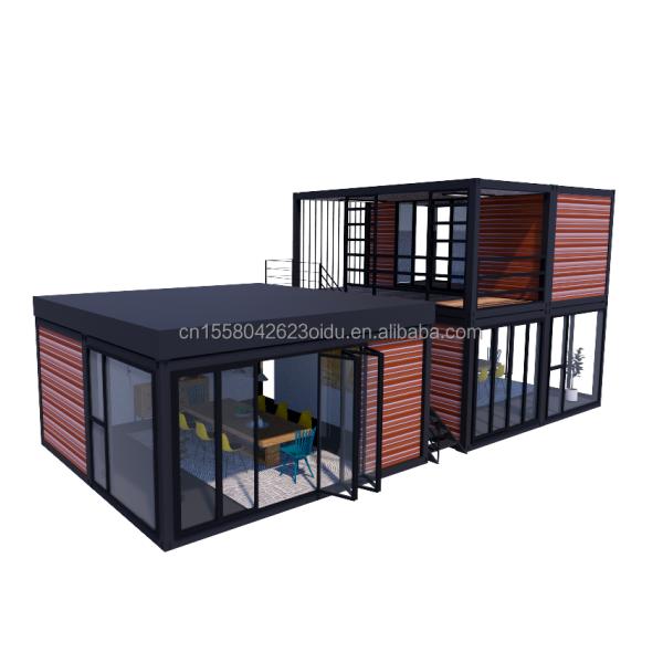 40ft 20ft Deluxe Bedroom Large Glass Studio Movable Wood House Wall 50/75/100mm Wave Sandwich Panel Customized Color Hotels