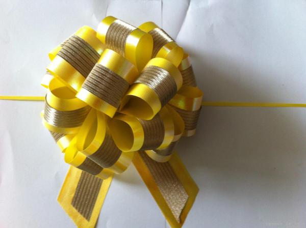 Plastic Star Pom Pom Ribbon Bow For Holiday Decoration / Glitter Present Bows