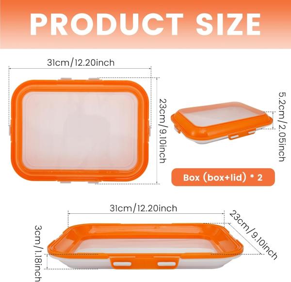 Stackable Food Preservation Tray BPA Free Reusable Rectangular Shape