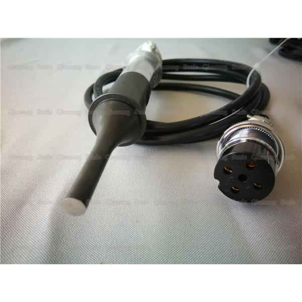 Welding 28khz Transducer , Ultrasonic Piezoelectric Transducer With Black Steel Horn