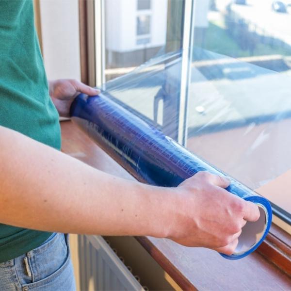 Temporary Protection Anti UV Blue Color PE Protective Film For Window Glass Surface Custom Moisture Proof