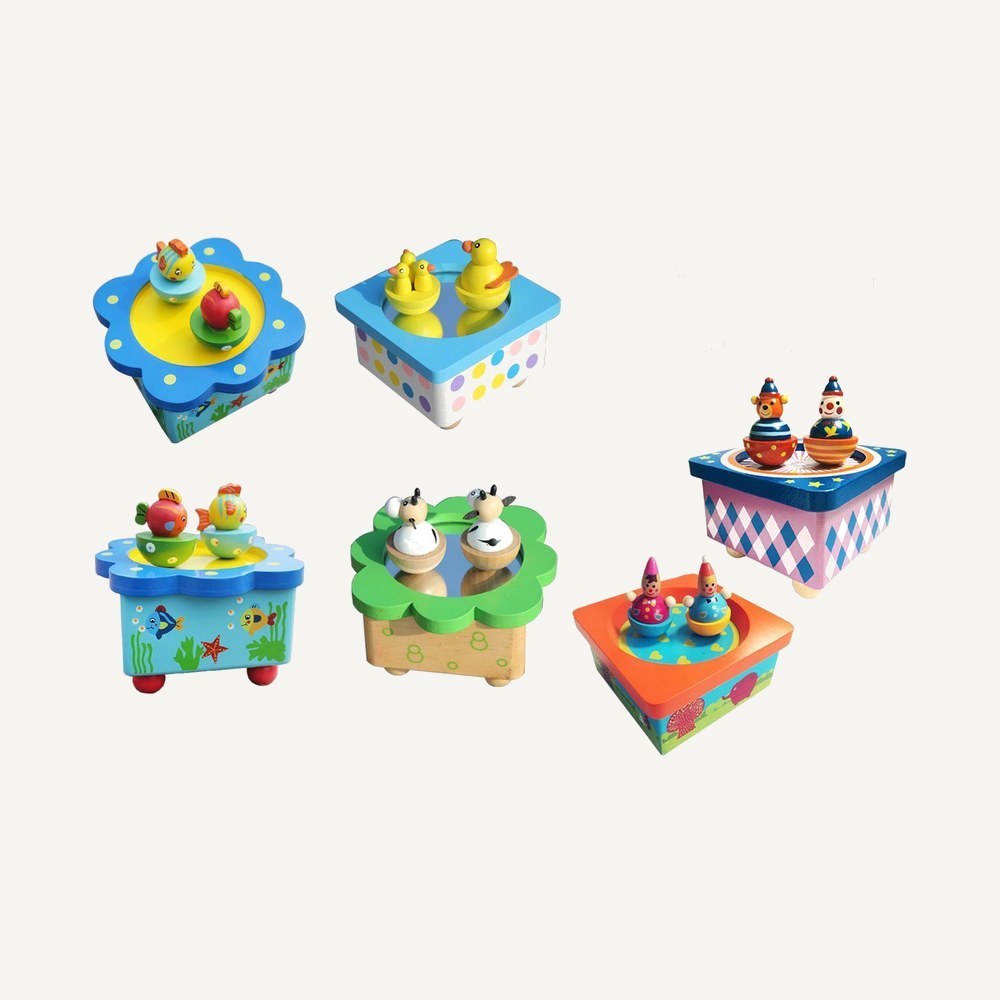 Wooden Rotating Music Box for Kids