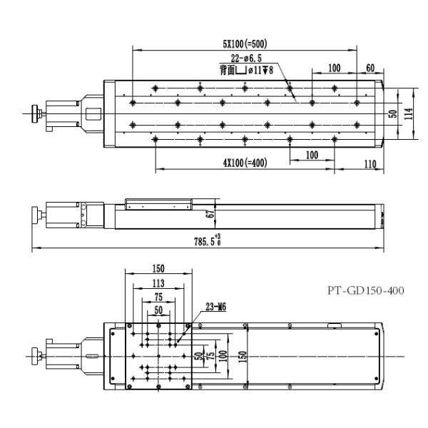 L'étape motorisée de haute précision de vis de boule a motorisé le voyage vertical de l'étape 500mm