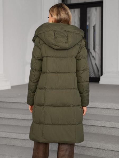 Curry / Bronze Long Down Coat Womens Long Padded Coat Long Sleeve