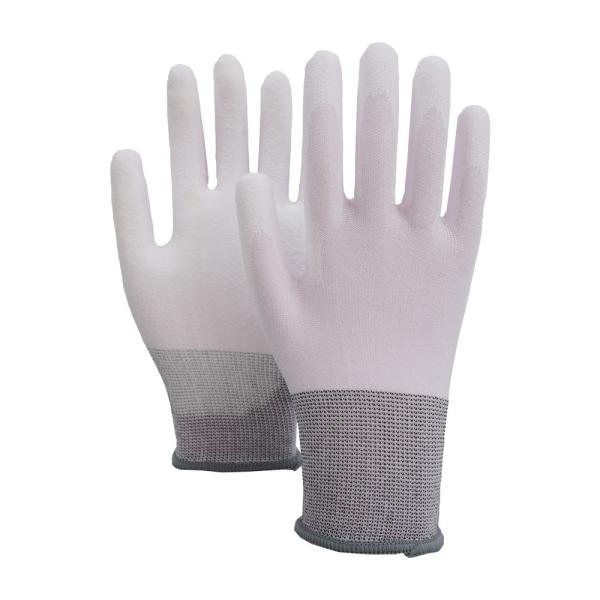 Cooling Work Gloves PU Coated Ice Silk Nylon Spandex 15 Gauge Summer Grip Gloves