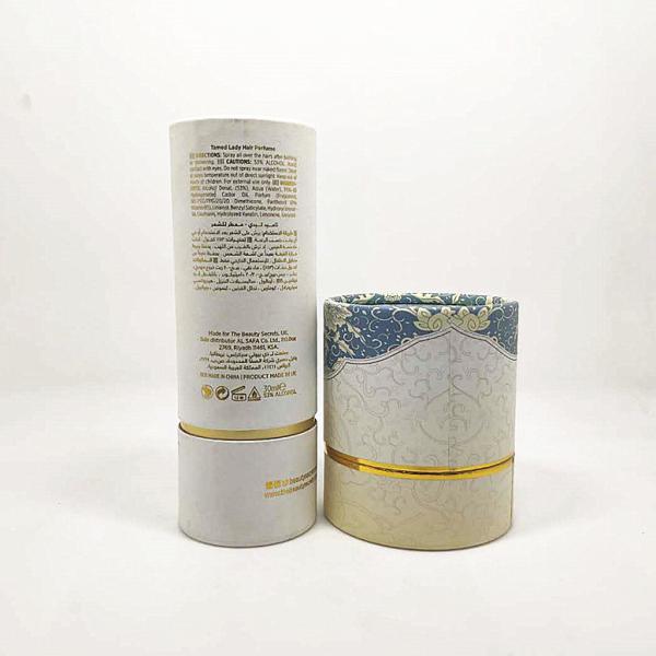 Printed Cosmetic Paper Tube Packaging Satin Inserted Velvet card Inserted