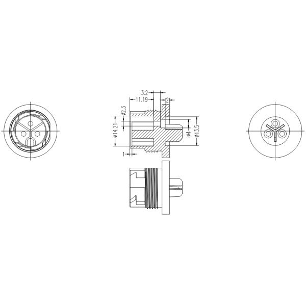 Connecteur de câble d'alimentation étanche IP68, prise et fiche multipolaire étanches à la poussière