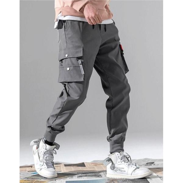 Men's Printed Cargo Pants with Pockets Mid Waist Plus Fleece Knitted Polyester/Cotton