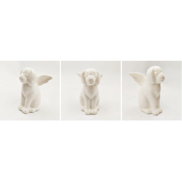 Стеклянные керамические животные белый творческий пес с крыльями фигурка ручной живописи коллекционный любитель собак подарок домашний садовый декор