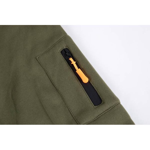 Men's Two-Tone Utility Fleece Zip Up Hoodie with Soft Brushed Lining and Contrast Strap Details
