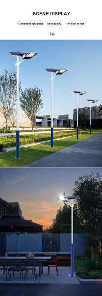 Galvanized Steel Pipe Light Pole 2.5m 3m 3.5m 4m 5m 6m Split Street Lighting Poles