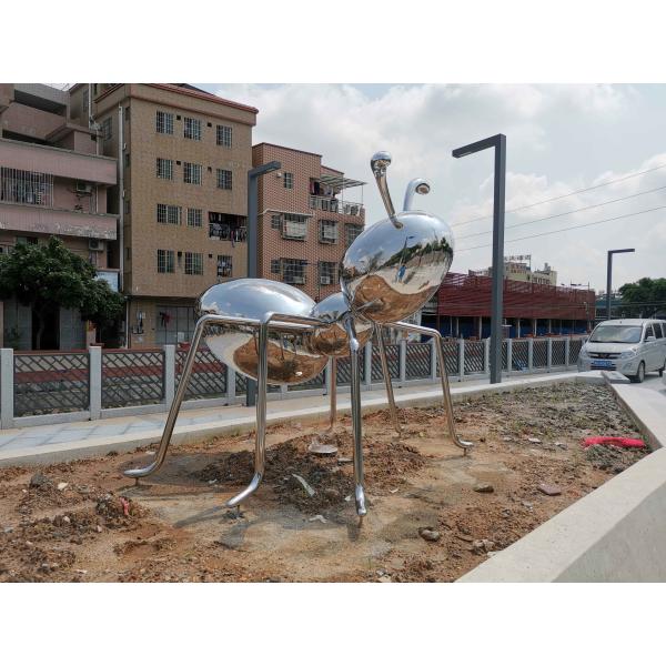 Mirror Metal Animal Sculptures Ant Garden Stainless Steel Art Sculptures