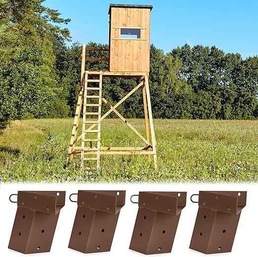 Deer Stand Brackets 4x 4, Elevator Brackets, Deer Blind Brackets, for Outdoor Hunting Platform, Elevated Deer Blinds Brackets