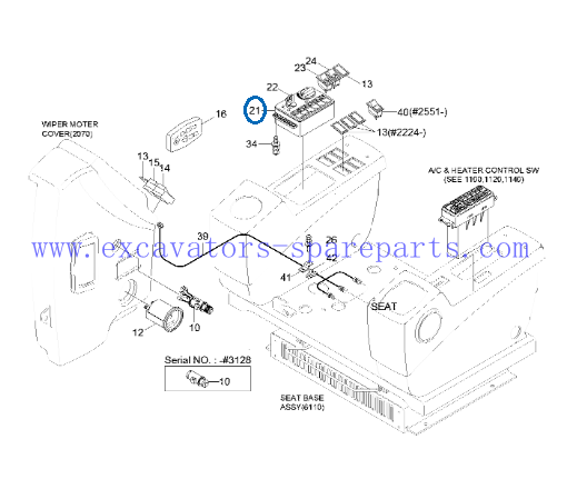 Электрические части 21N8-20505 21N8-20506 экскаватора переключателя мембраны для R140LC-7 R160LC7 R210LC7