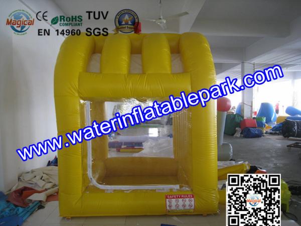 Yellow Inflatable Cash Cube For Play Center / Advertising Inflatable Cash Game