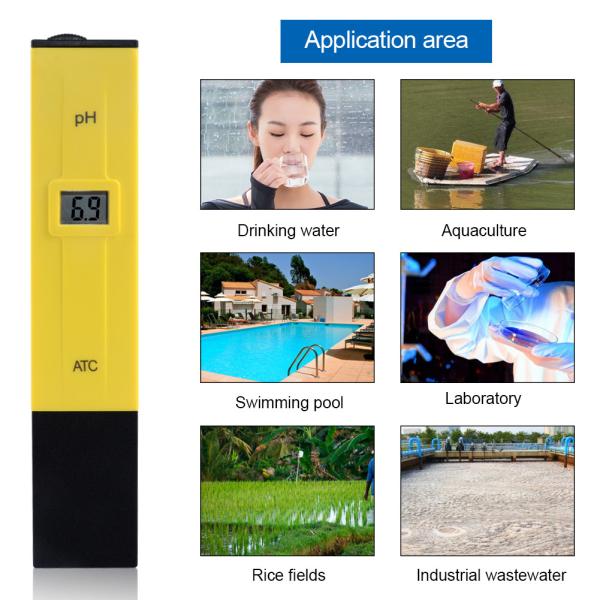 Yieryi Pocket Pen Water PH Meter Digital PH Tester PH-009 IA 0.0-14.0pH for Aquarium Pool Water Laboratory