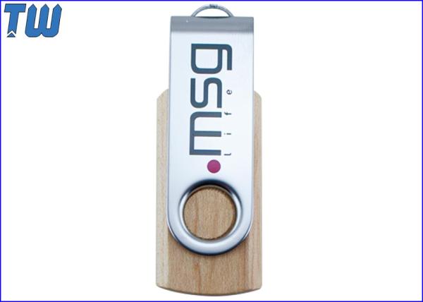 Wooden Body Metal Twister 128GB Pendrives Stick Memory Storage