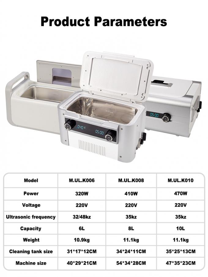 M.UL.K010 Model 470W Power 10L Capacity 35KZ Ultrasonic Frequency Ultrasonic Cleaner for Jewelry Polishing