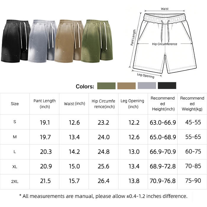 Washed Drawstring Knee Length Shorts Gradient Cotton Blend Stretch Shorts Vintage