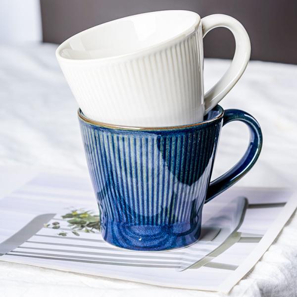 Классическая кружка для отца подарком на День отца 2024 Керамическая кружка скандинавская фарфоровая чашка темно-синяя кружки формы V-формы фарфоровая белая