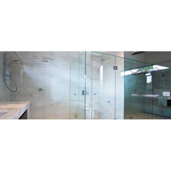 Porte de douche en verre de 10 mm en verre durci Casement de douche sans cadre avec charnière noire