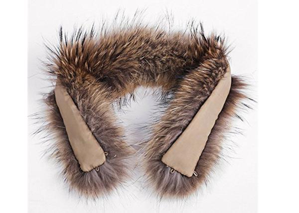 Raccoon Fur Collar Soft fluffy Smooth Natural Color Large Long Collar Detachable For Winter Jacket
