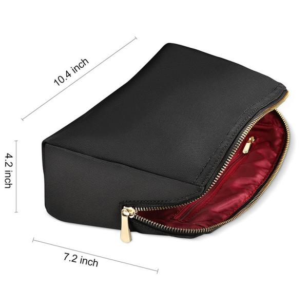 Stylish Polyester Cosmetic Toiletry Bag With Gold - Tone Metal Zipper Closure