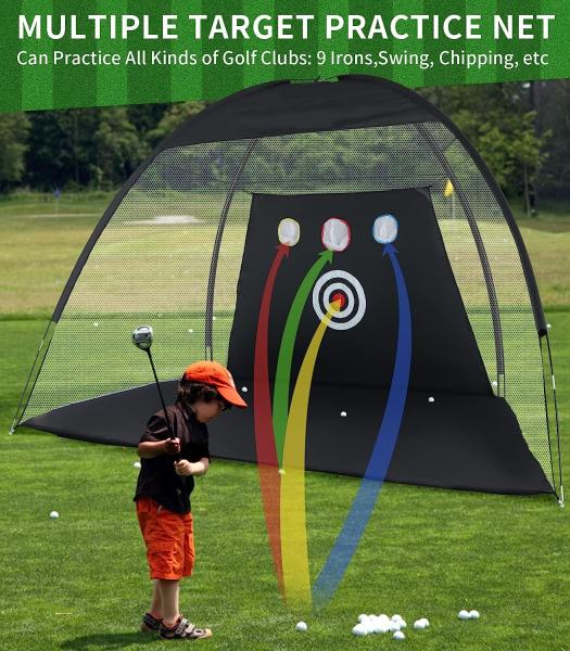 Golf Hitting Cage Practice Aid For Outdoor, Golf Practice Net, Hitting Aids Nets, Portable Golf Impact Nets Cages