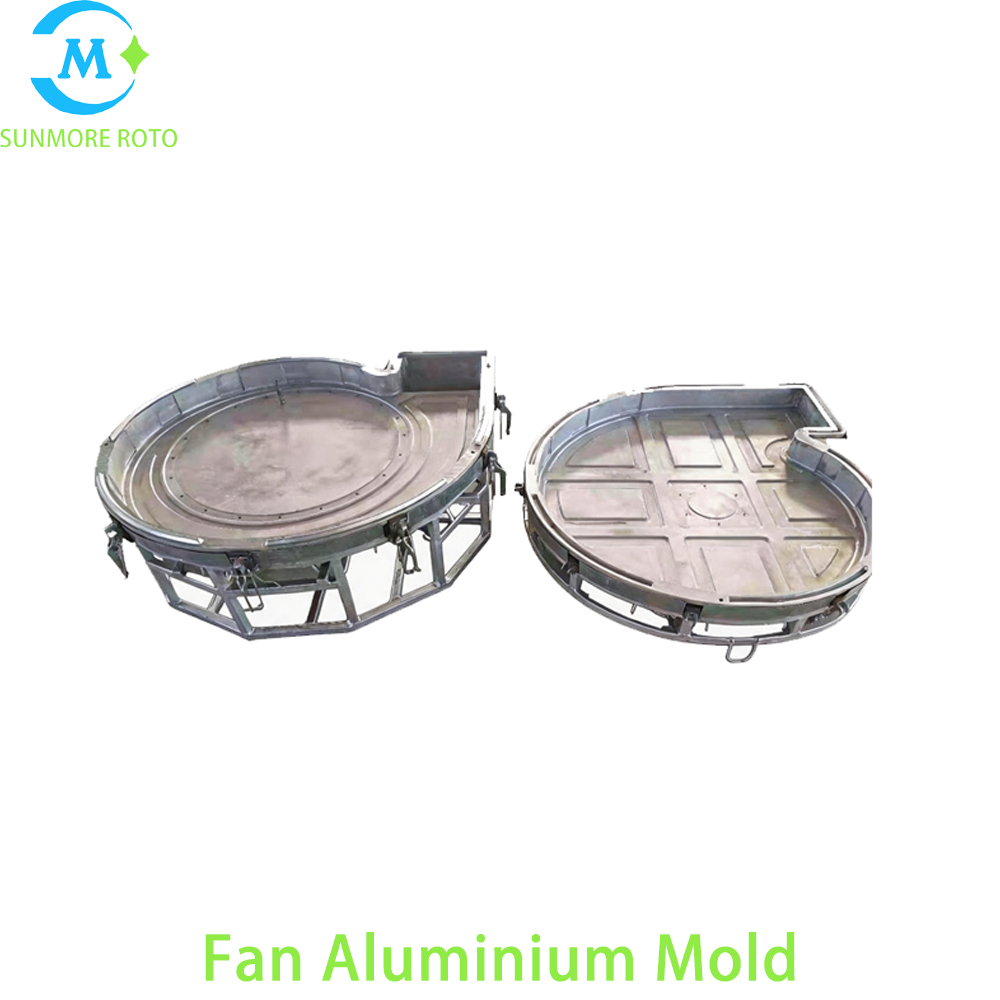 SUNMORE ROTO Custom Rotomolding Aluminum Fan Housing Mould, Aluminum Alloy Rotational Mold For PE Plastic Ventilation Fan Shell