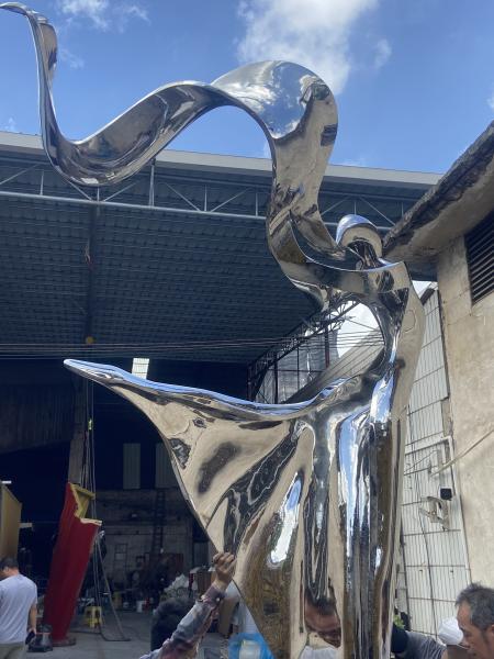 Metal Stainless Steel Abstract Sculpture Dancing Girl Outdoor Garden Furnishings