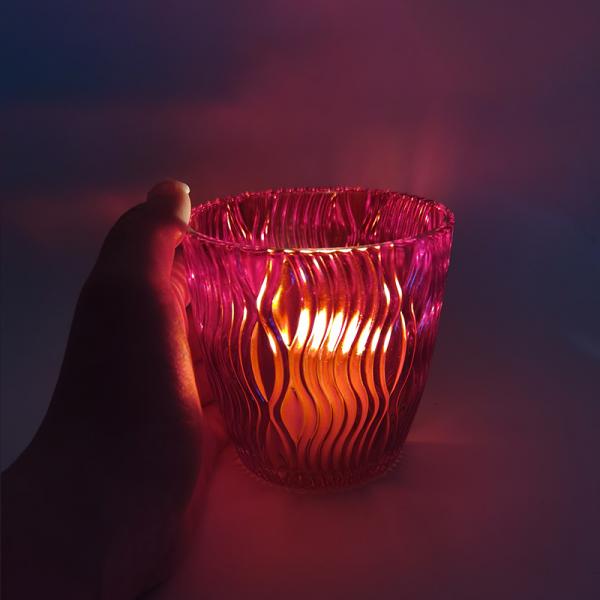 Luxury Wedding Decorative Glass Candle Holder Customized Logo