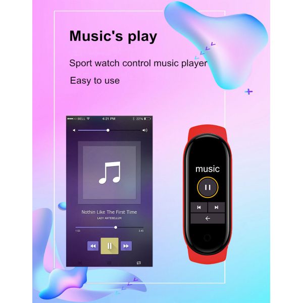 Unisex M9 Waterproof NFC Sport Bracelet Heart Rate Blood Pressure Oxygen Monitoring Fitness Smart Watch