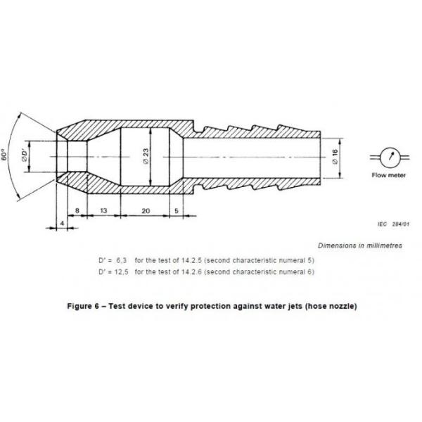 IEC 60529 Hand Held Sprayer Nozzle IPX5 IPX6 Waterproof degree Test