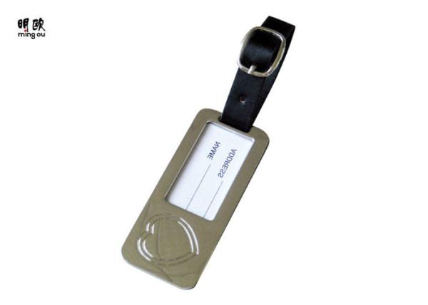 Stainless Steel And Leather Luggage Name Tags Personalized Travel Using