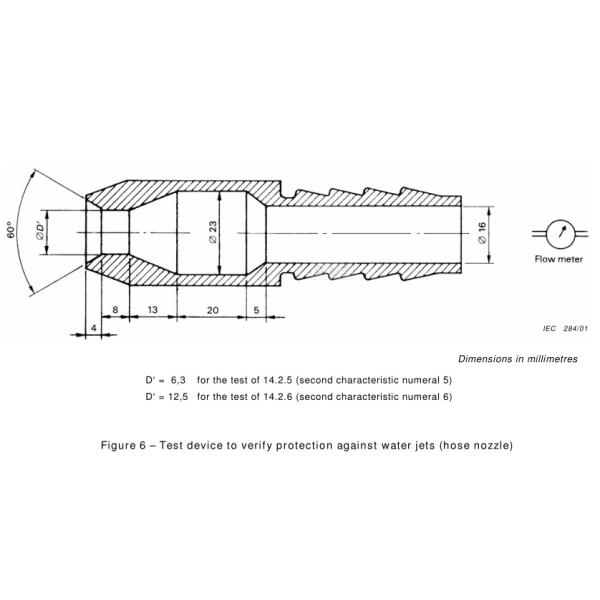 IEC 60529 Figure 6 IP Test Equipment Jet Nozzle For IPX5 IPX6