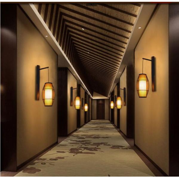 Chinese retro solid wood wall lamp - Hotel Bamboo corridor lamp -antique bamboo lantern wall lamp