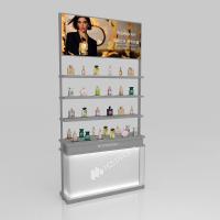 Magasin de maquillage Rack Grain Armoire d'affichage stratifiée en bois avec boîte lumineuse pour l' étagère de magasin de marque et vitrine de magasin premium