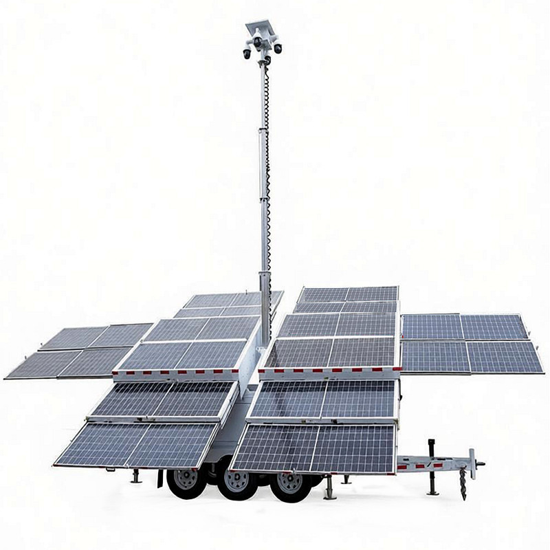 Sustainable Lighting Tower Automatic Mast Lifting Hydraulic Light Tower Remote Locations Mobile Solar Light Tower
